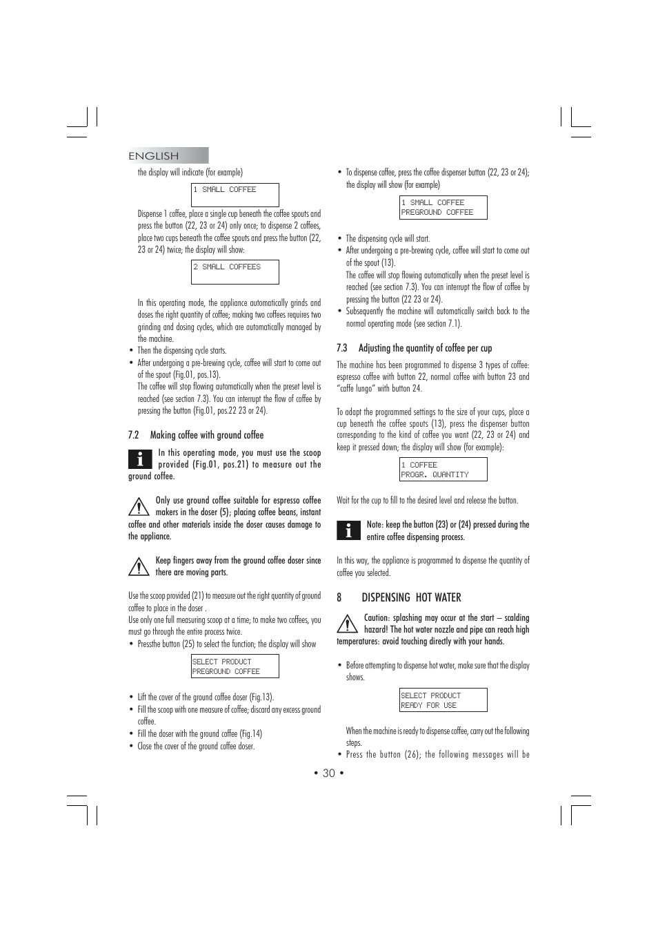 Gaggia TITANIUM Espresso Machine User Manual | Page 12 / 24