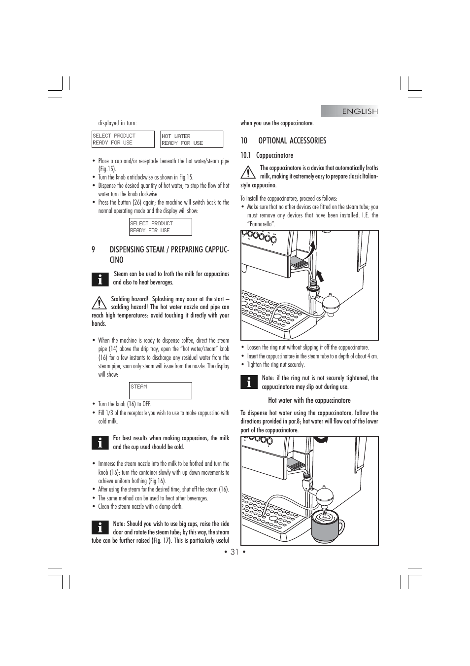 Gaggia TITANIUM Espresso Machine User Manual | Page 13 / 24