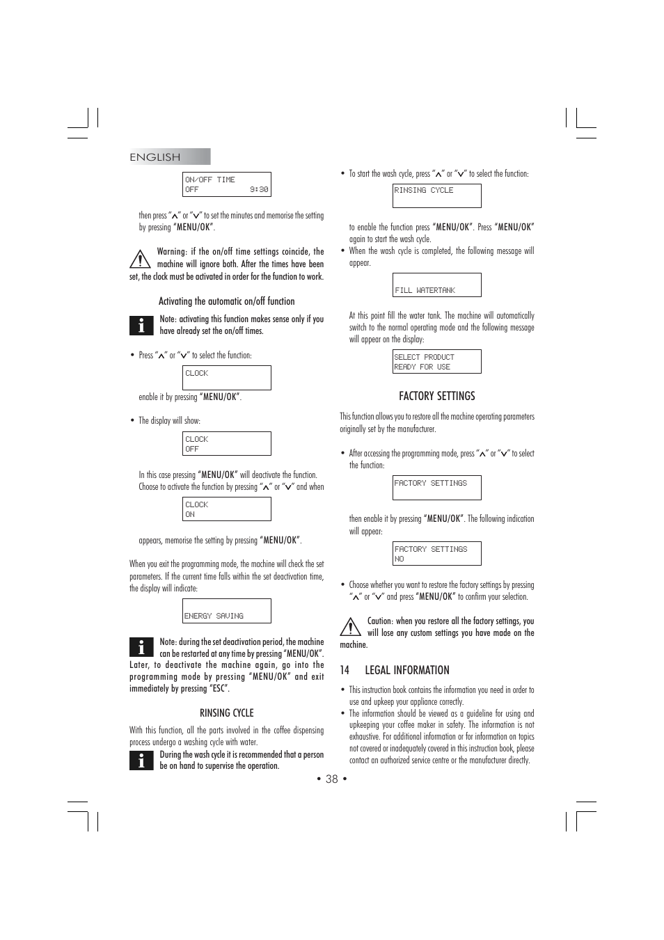 Gaggia TITANIUM Espresso Machine User Manual | Page 20 / 24