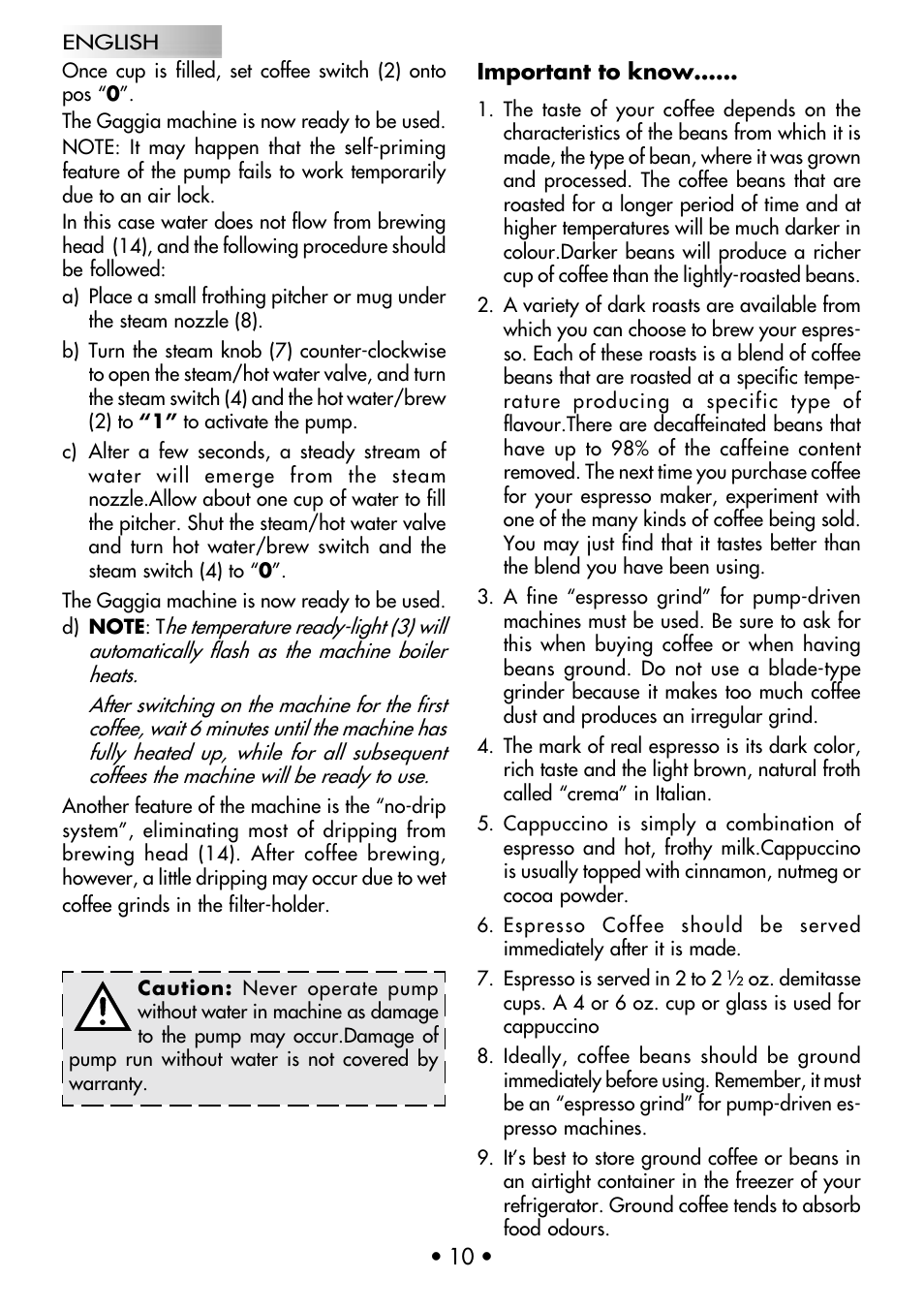 Gaggia Coffee Deluxe User Manual | Page 13 / 53