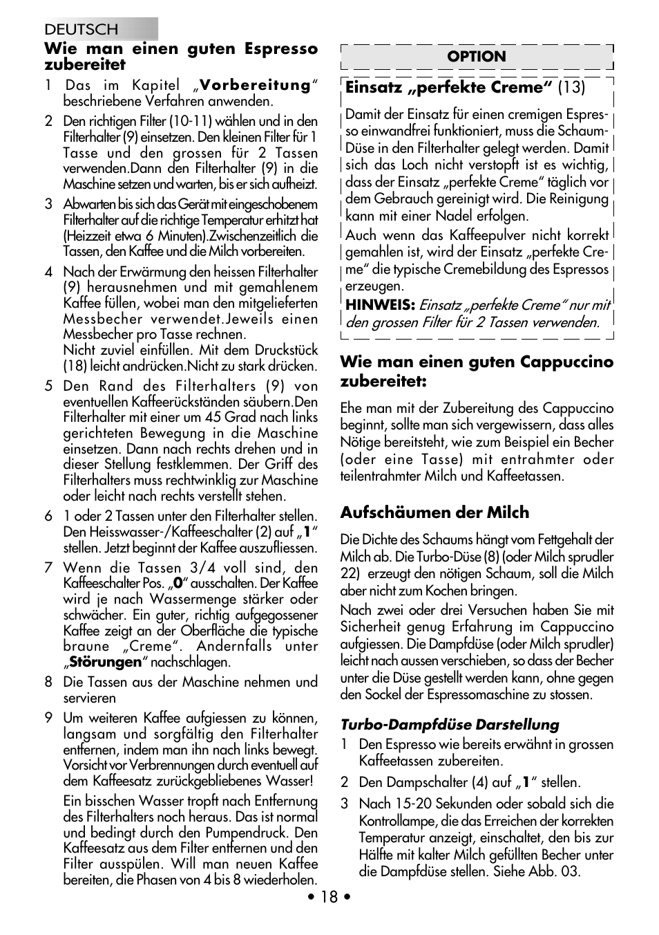 Gaggia Coffee Deluxe User Manual | Page 21 / 53