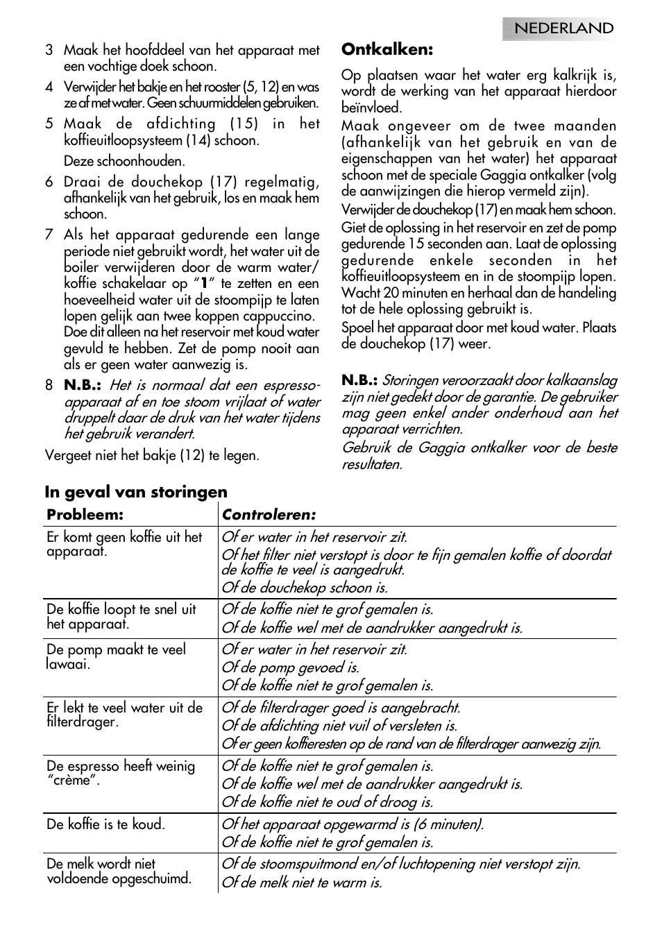 Gaggia Coffee Deluxe User Manual | Page 45 / 53
