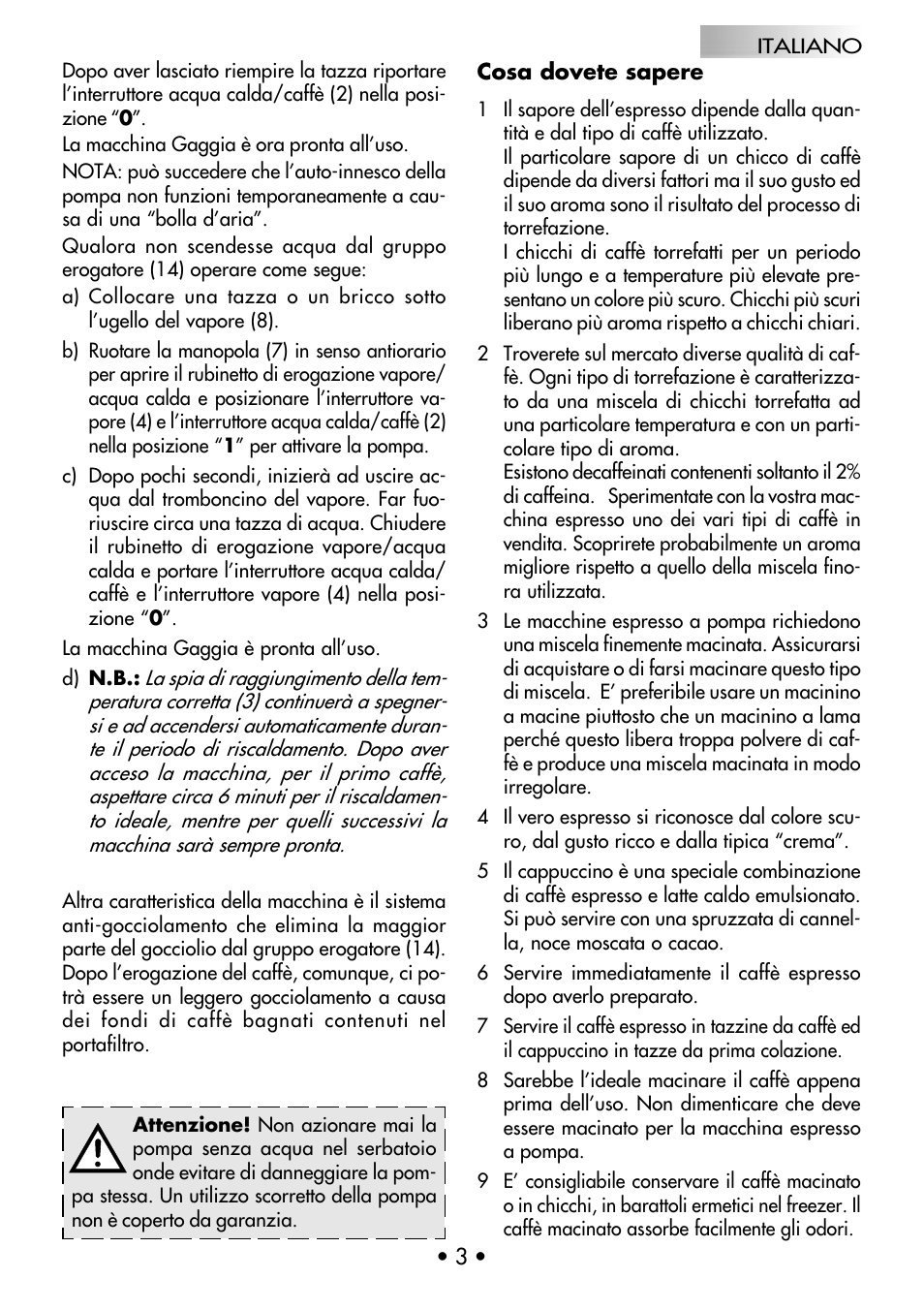 Gaggia Coffee Deluxe User Manual | Page 6 / 53