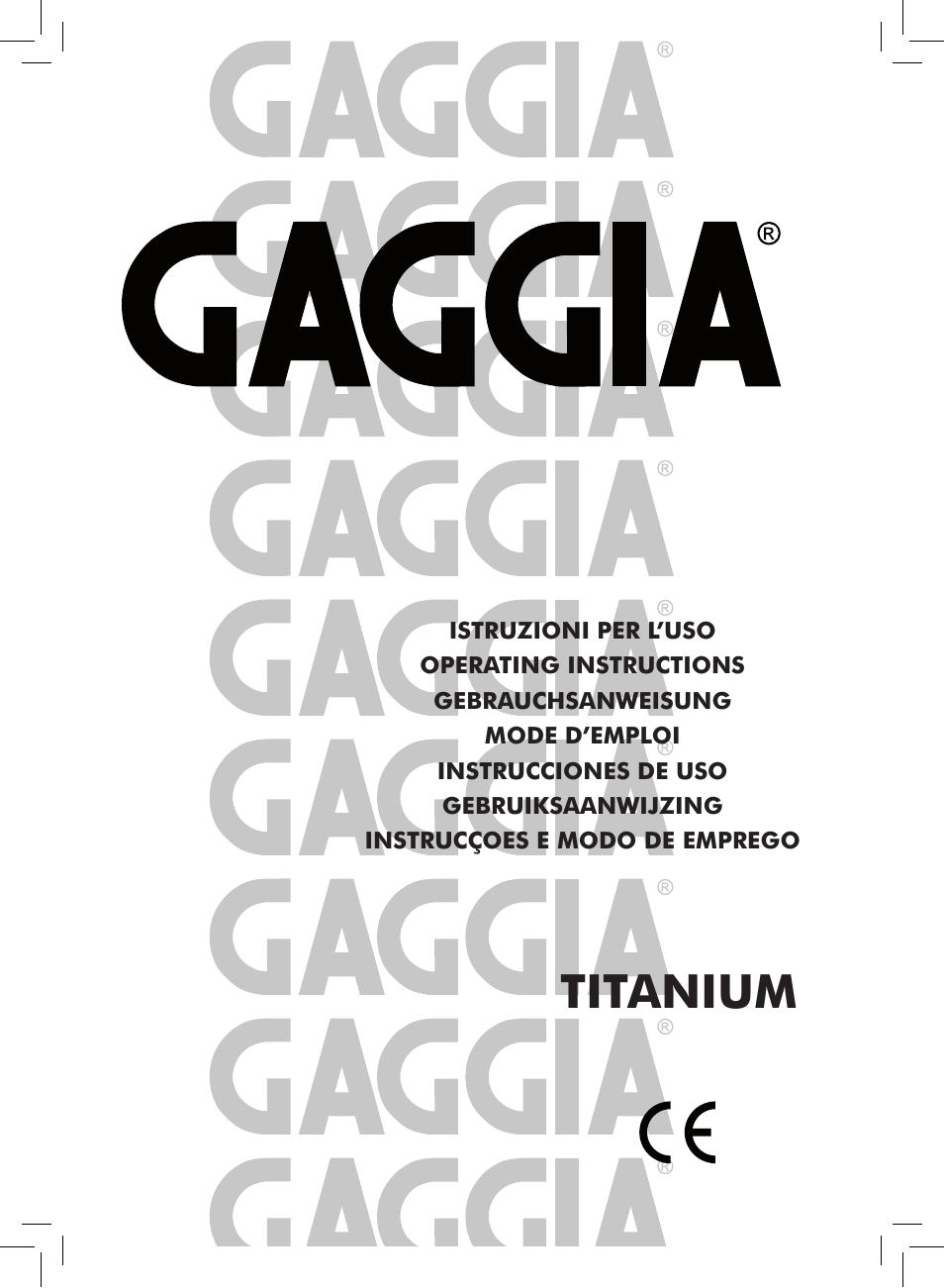 Gaggia Titanium User Manual | 132 pages