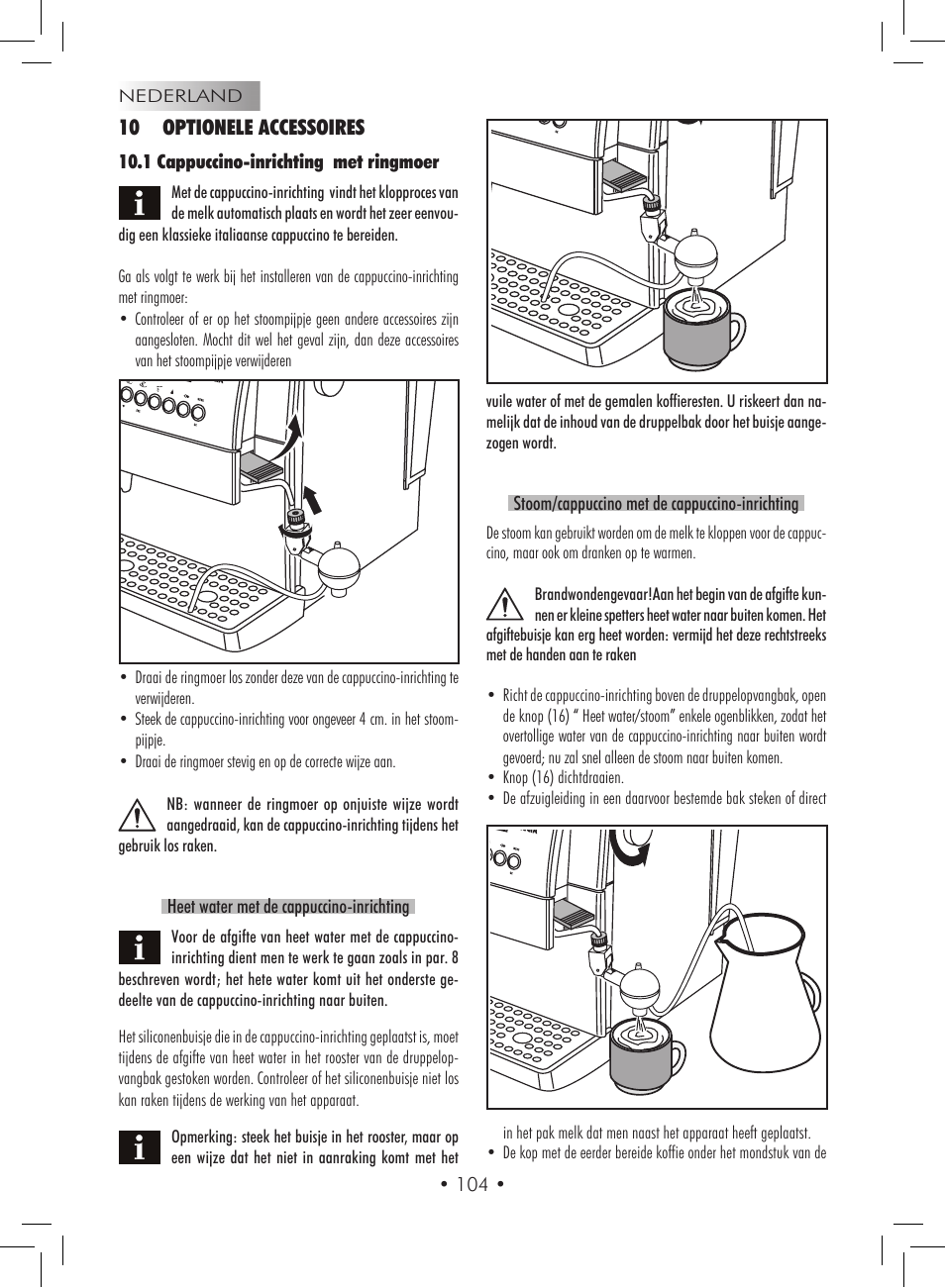 10 optionele accessoires | Gaggia Titanium User Manual | Page 104 / 132