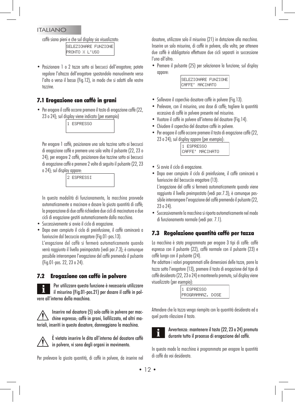 Gaggia Titanium User Manual | Page 12 / 132