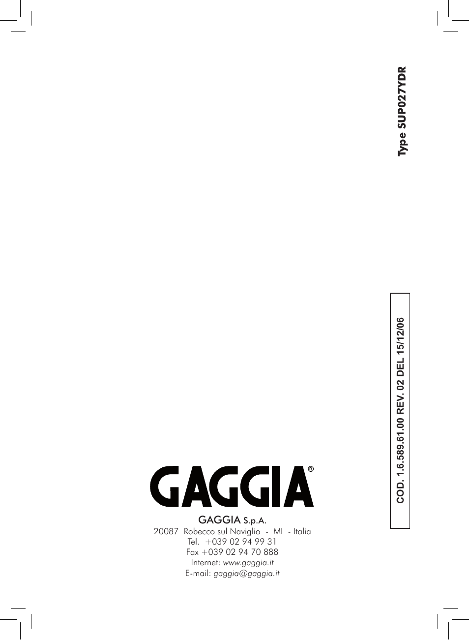 Gaggia Titanium User Manual | Page 132 / 132