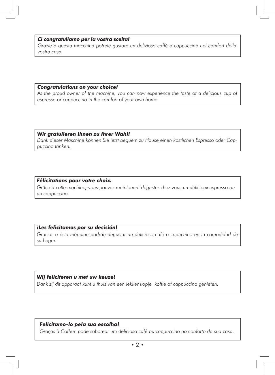 Gaggia Titanium User Manual | Page 2 / 132