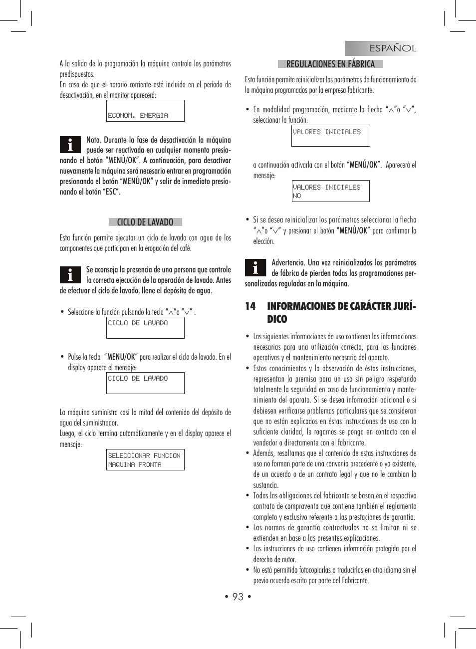 14 informaciones de carácter jurí- dico | Gaggia Titanium User Manual | Page 93 / 132