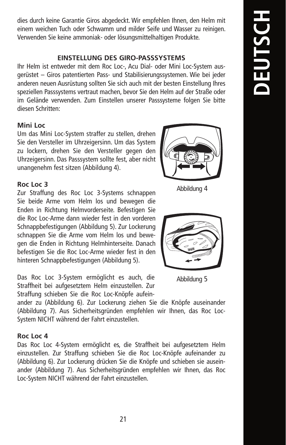 Deutsch | Giro Helmet User Manual | Page 21 / 70