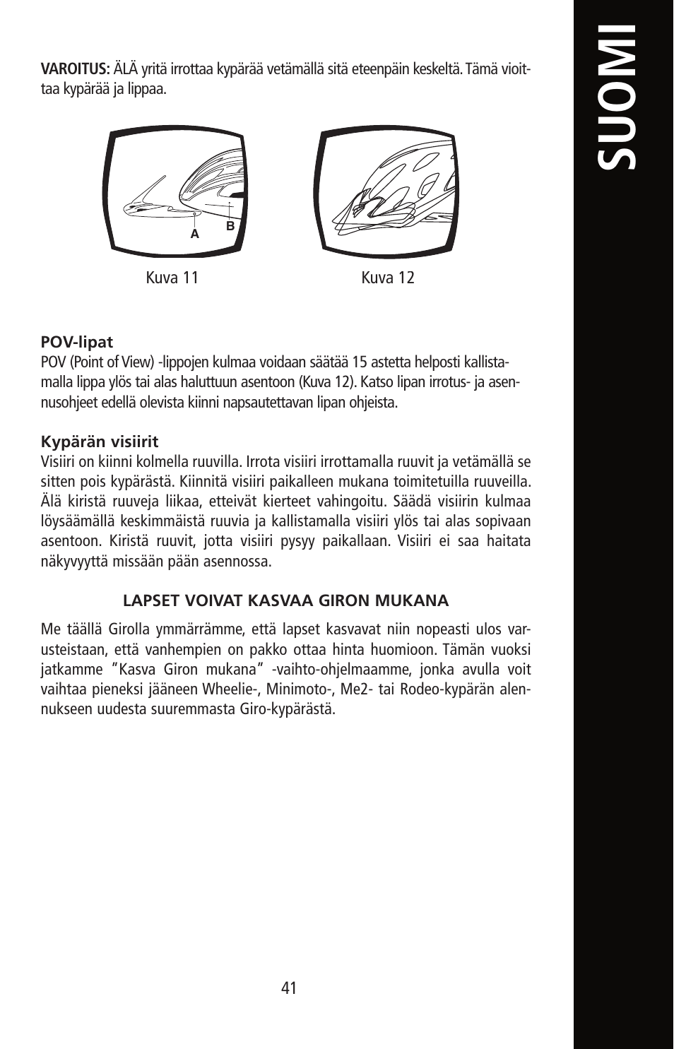 Suomi | Giro Helmet User Manual | Page 41 / 70