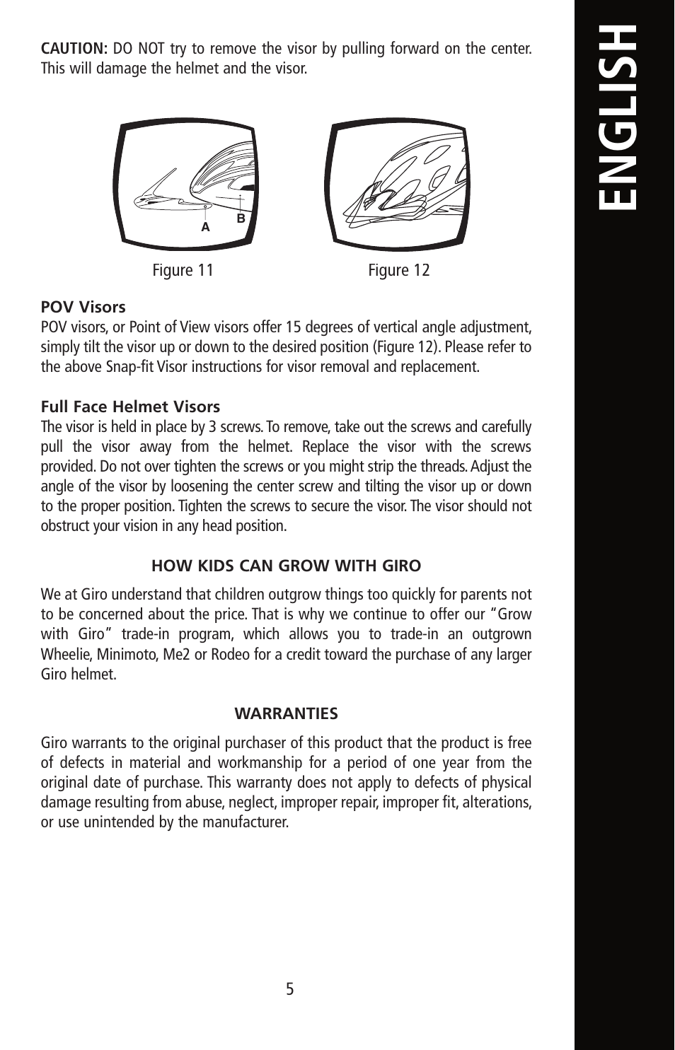 English | Giro Helmet User Manual | Page 5 / 70