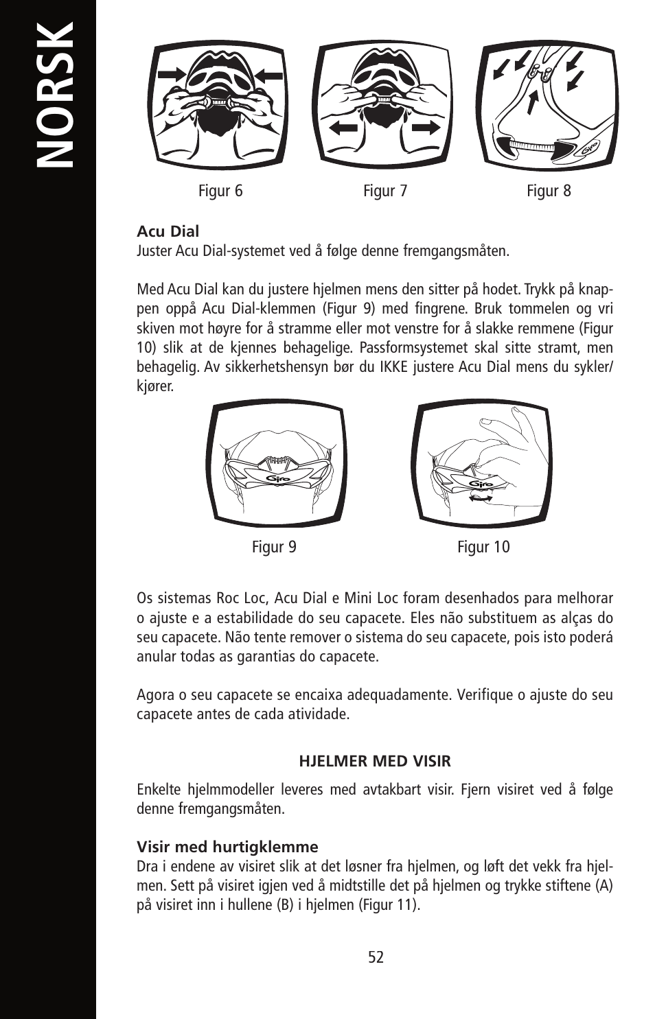 English, Norsk | Giro Helmet User Manual | Page 52 / 70