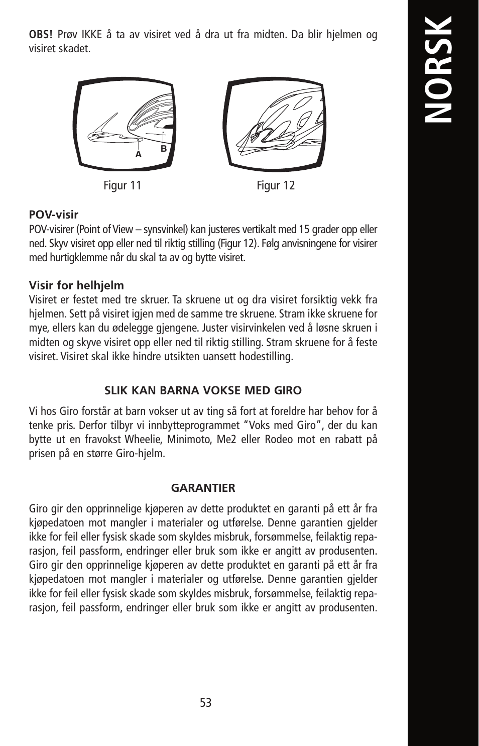 Norsk | Giro Helmet User Manual | Page 53 / 70