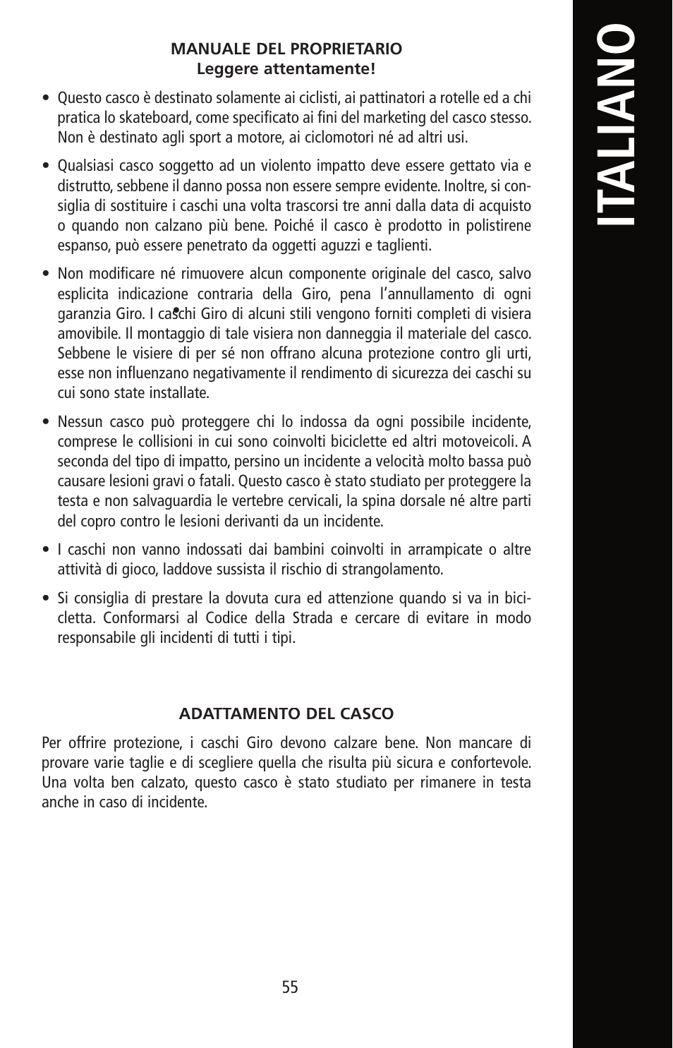 It aliano | Giro Helmet User Manual | Page 55 / 70