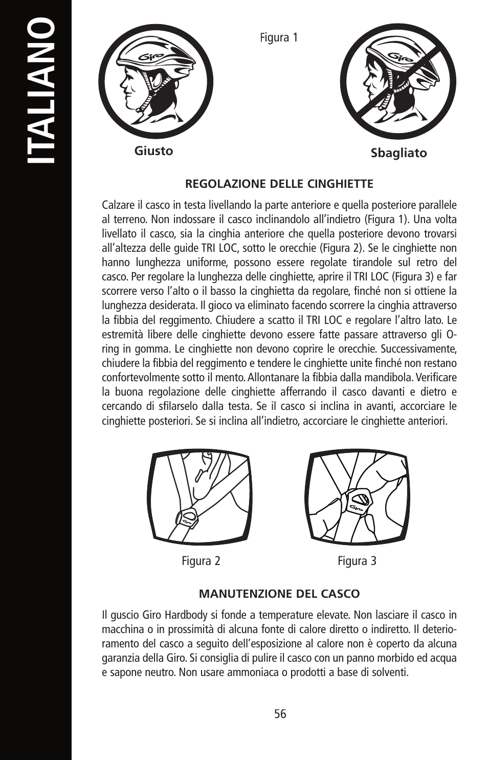 English, It aliano | Giro Helmet User Manual | Page 56 / 70