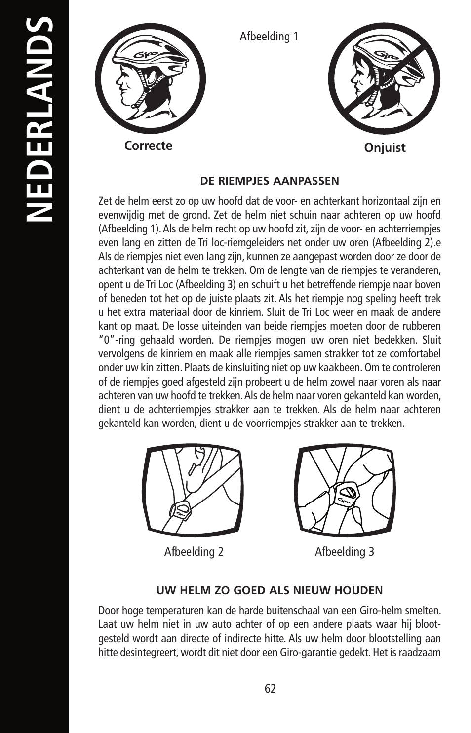 English, Nederlands | Giro Helmet User Manual | Page 62 / 70