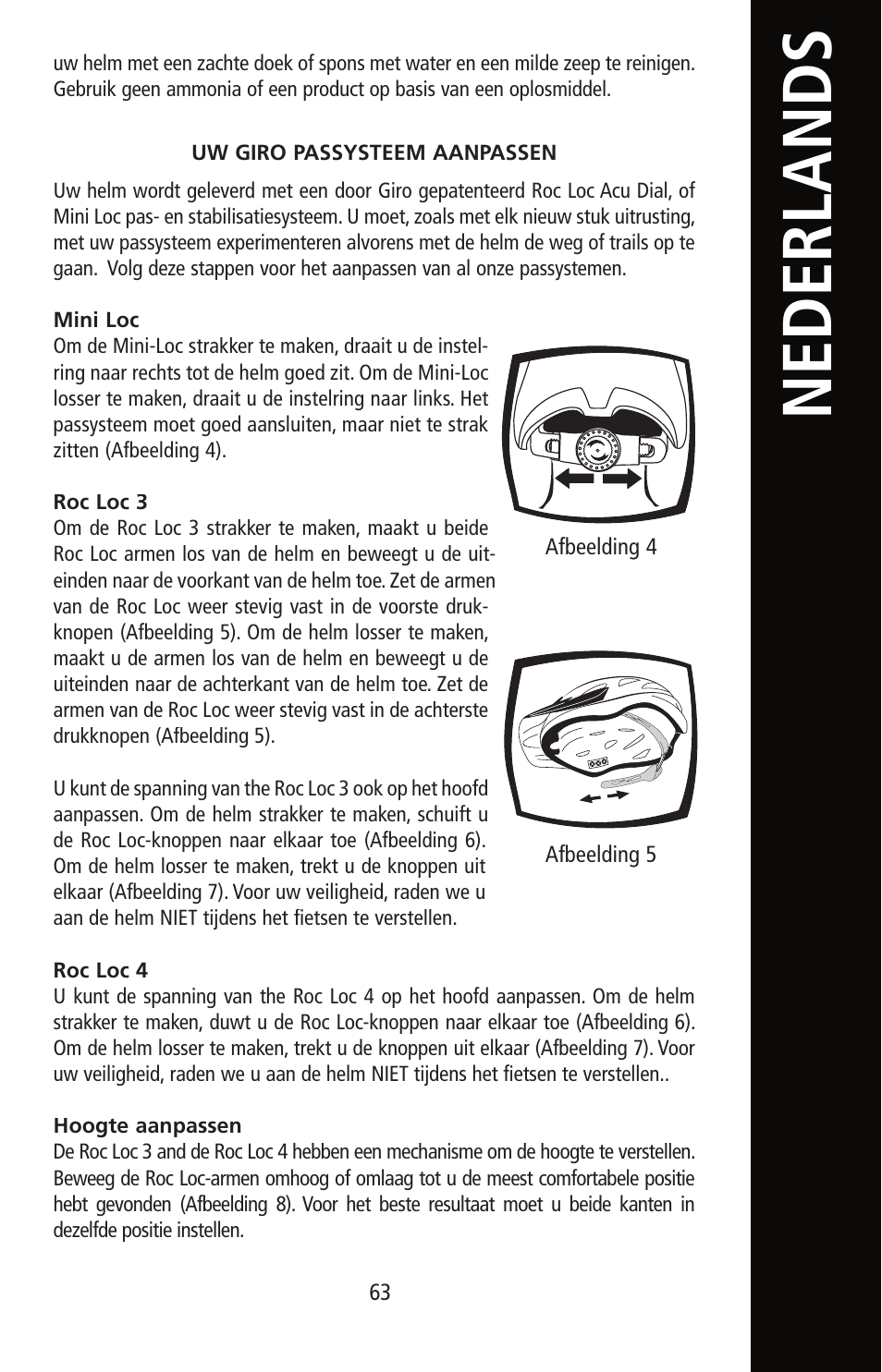 Nederlands | Giro Helmet User Manual | Page 63 / 70