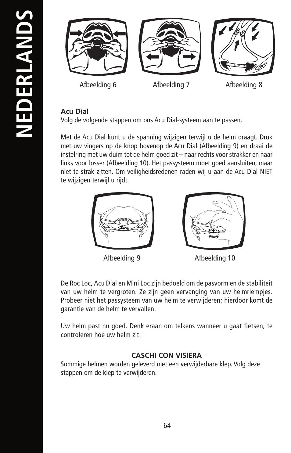 English, Nederlands | Giro Helmet User Manual | Page 64 / 70