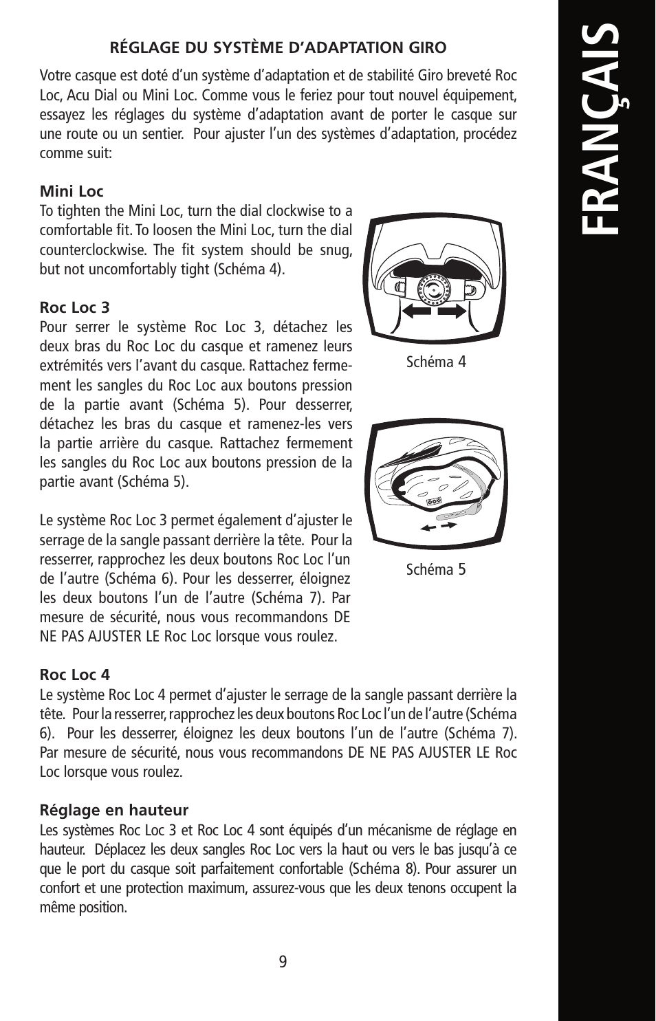 Français | Giro Helmet User Manual | Page 9 / 70