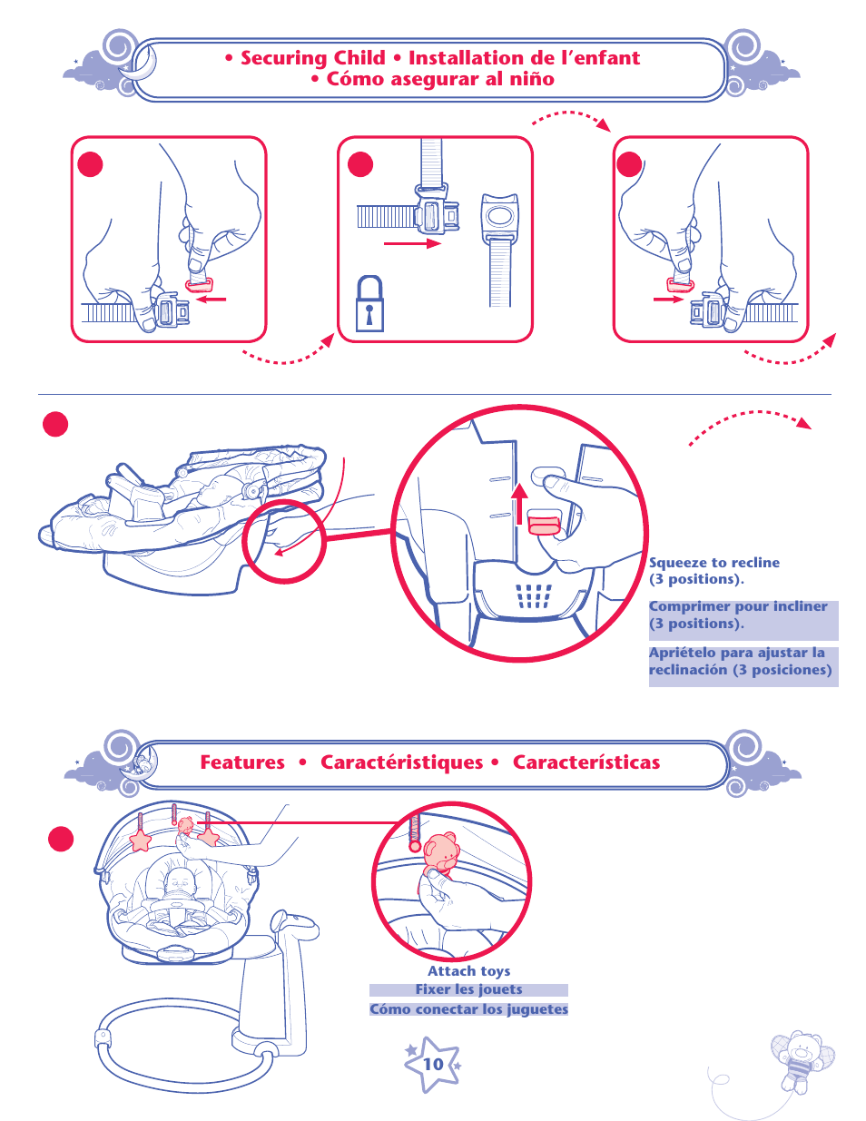 Eatures | Graco 1764833 User Manual | Page 10 / 20