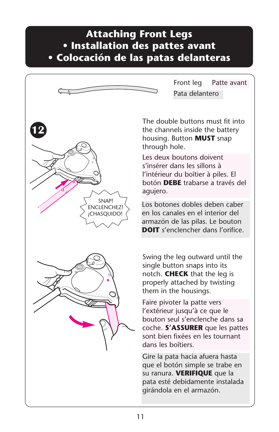 Graco Lovin' Hug PD105033A User Manual | Page 11 / 44