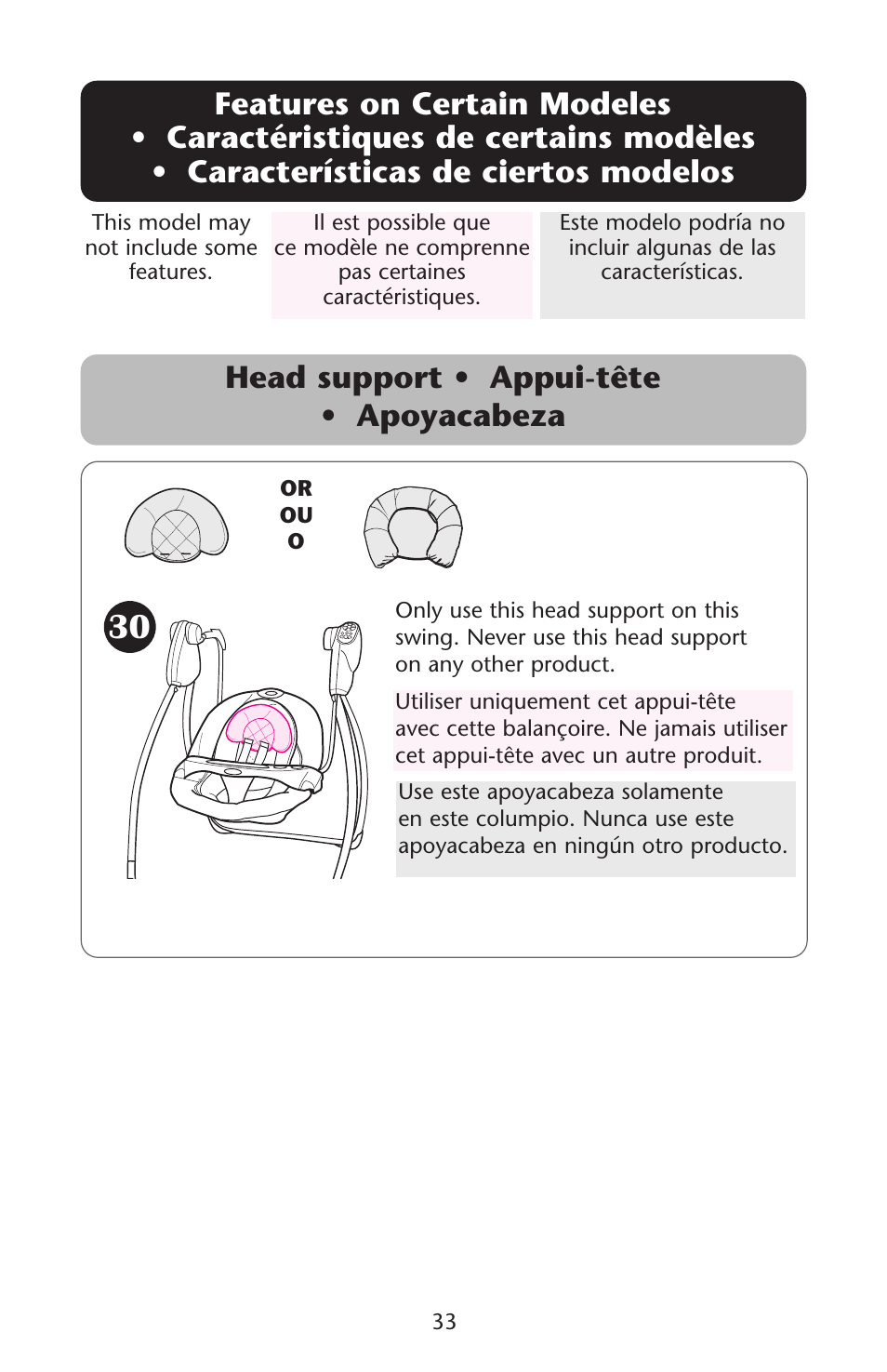 Graco Lovin' Hug PD105033A User Manual | Page 33 / 44