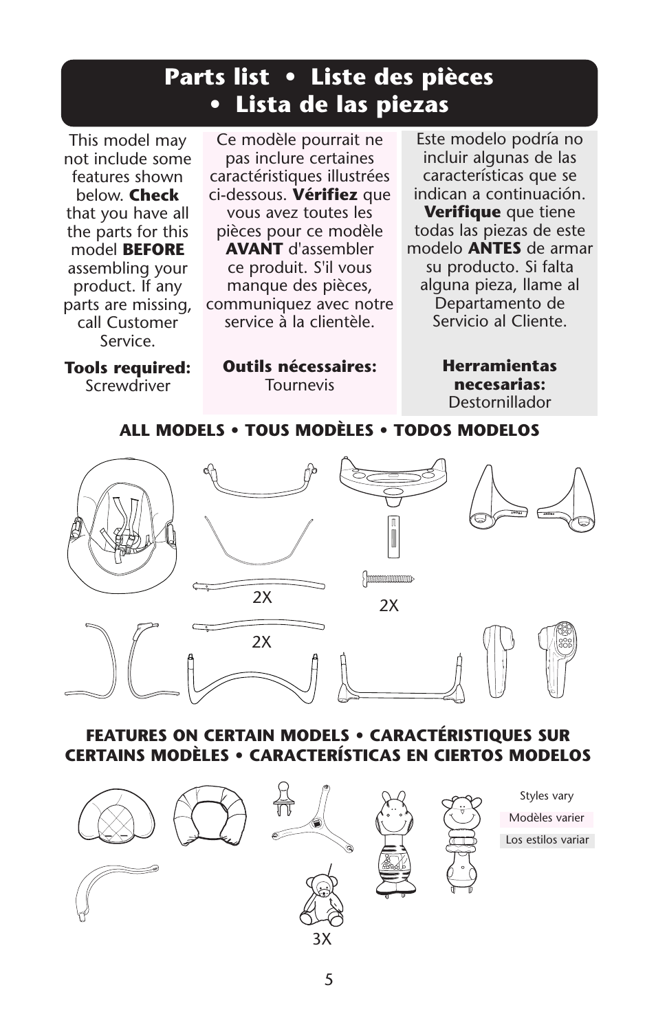 Graco Lovin' Hug PD105033A User Manual | Page 5 / 44