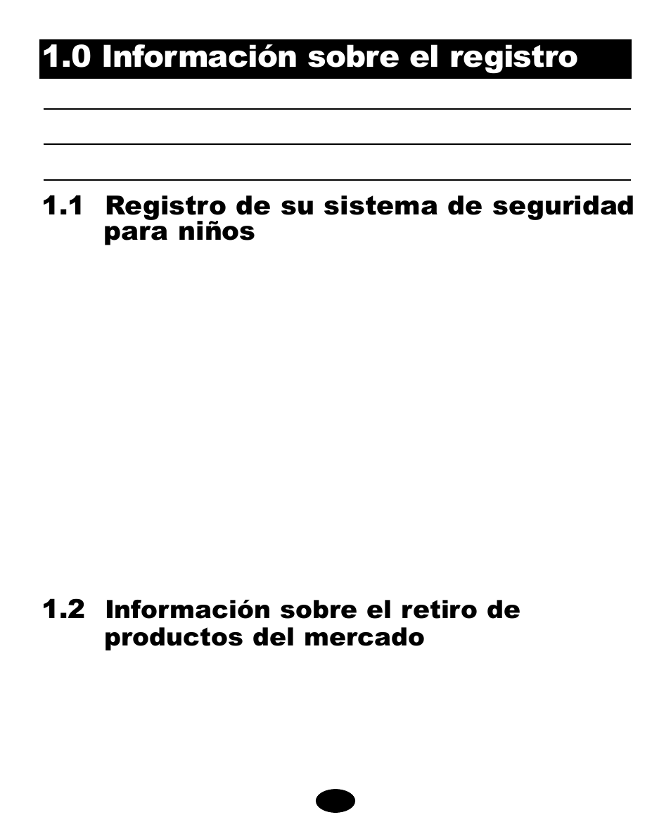 0 información sobre el registro, 1 registro de su sistema de seguridad para niños | Graco 4460402 User Manual | Page 47 / 86