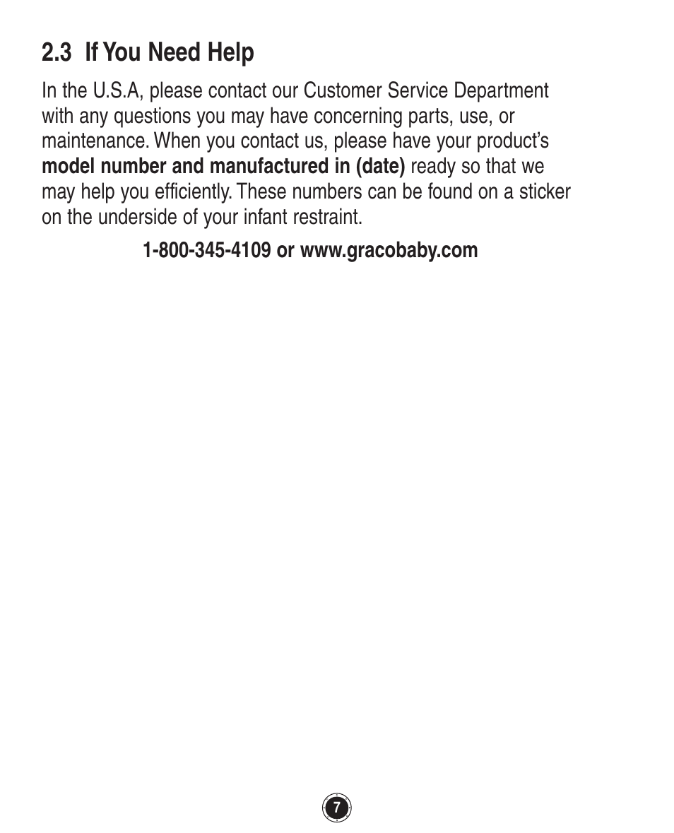 3 if you need help | Graco SnugRide 1760658 User Manual | Page 7 / 88