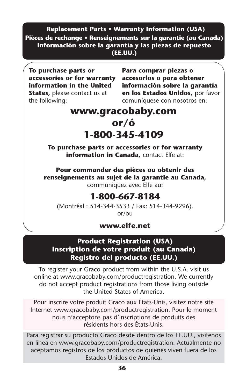 Graco PD117355A User Manual | Page 36 / 36