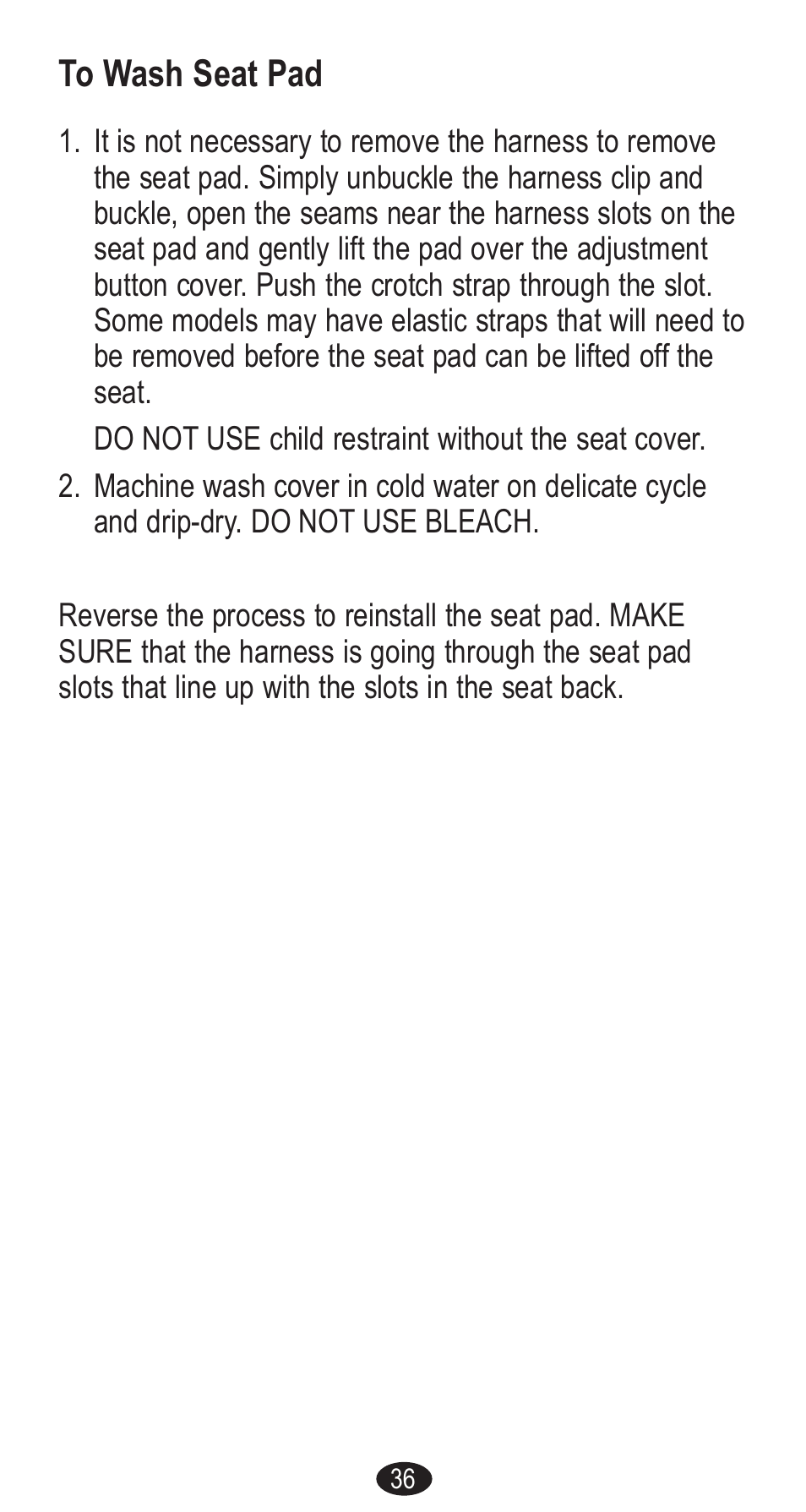 Graco Forward Facing Child Restraint User Manual | Page 36 / 76