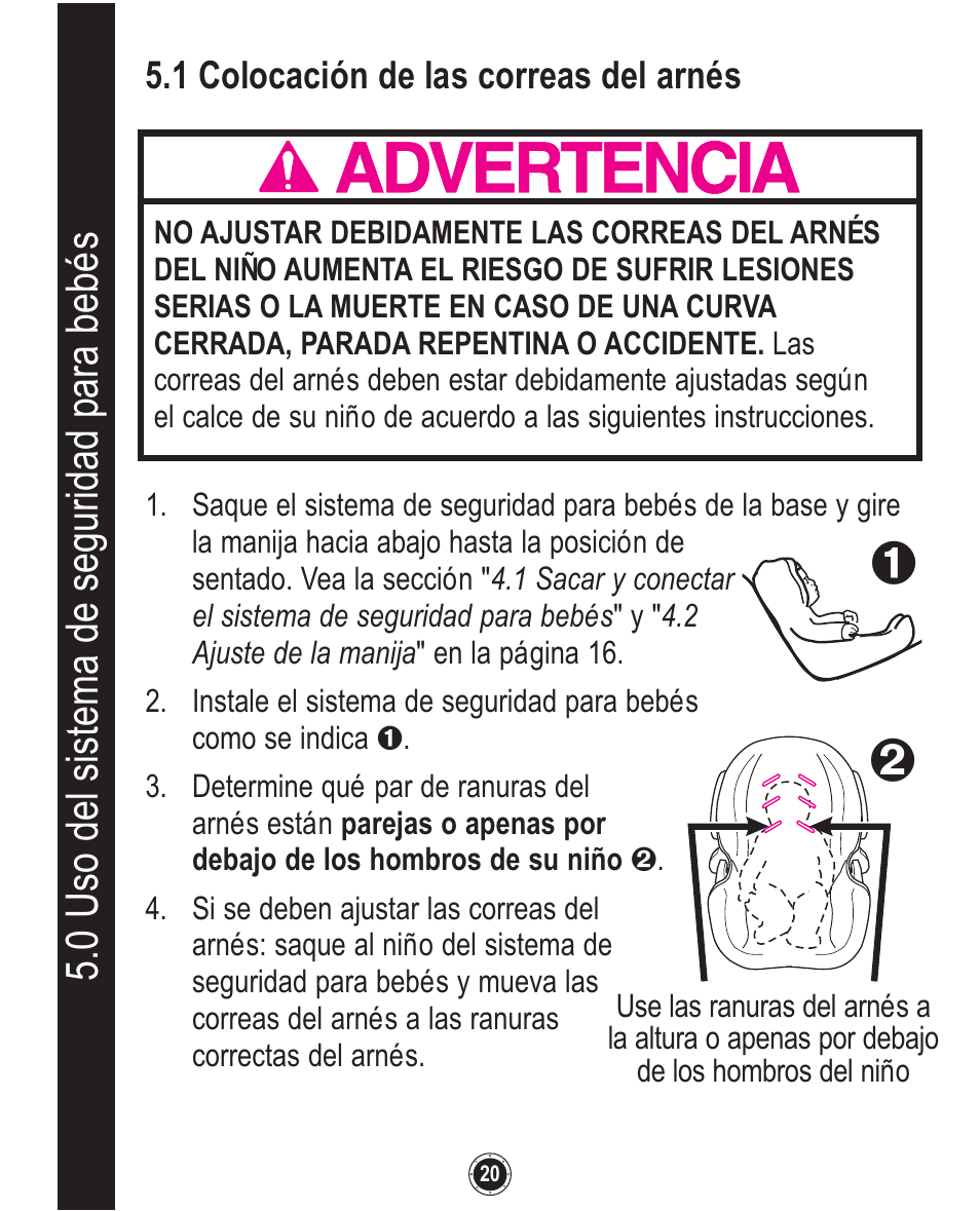 0 uso del sistema de seguridad para bebé s | Graco Quattro Tour 1749531 User Manual | Page 104 / 128