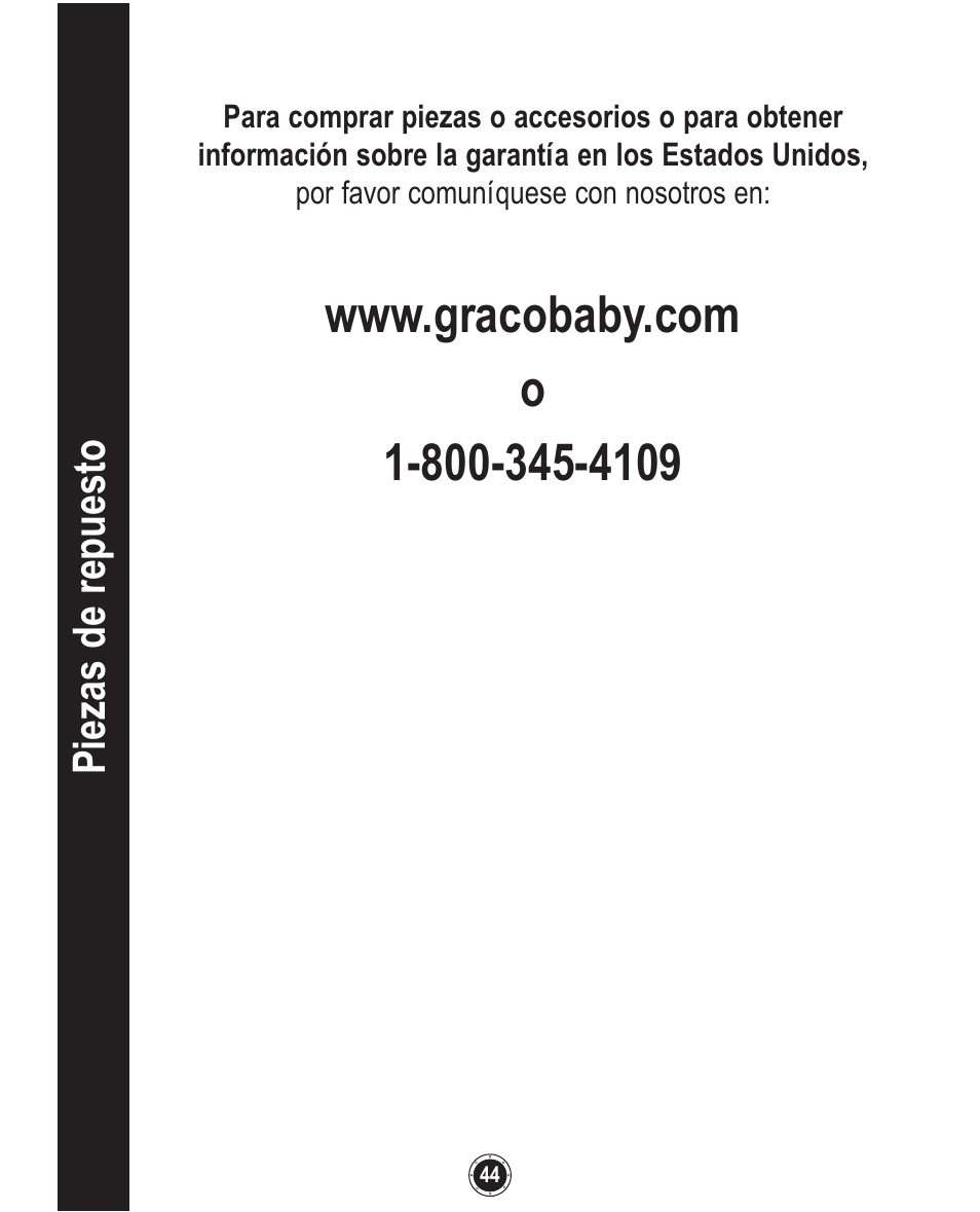 Piezas d e repuesto | Graco Quattro Tour 1749531 User Manual | Page 128 / 128