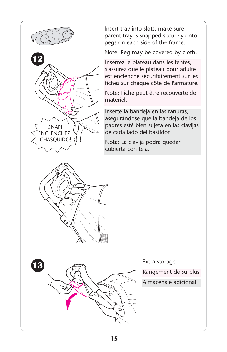 Graco Quattro Tour 1749531 User Manual | Page 15 / 128