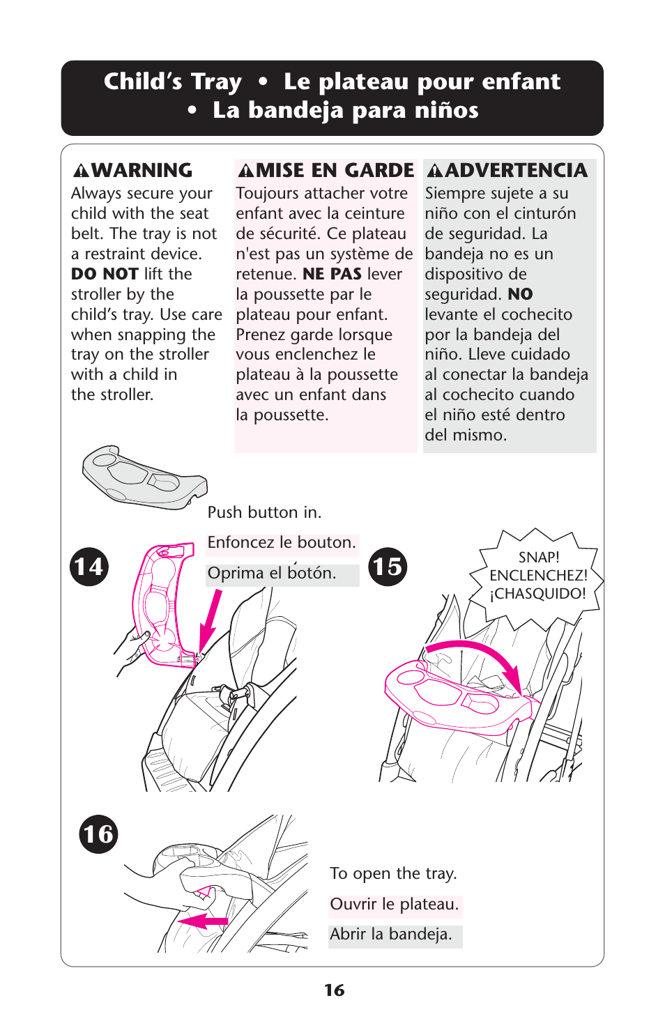 Graco Quattro Tour 1749531 User Manual | Page 16 / 128