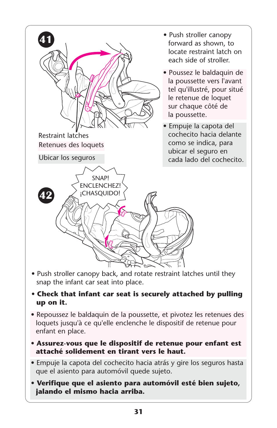 Graco Quattro Tour 1749531 User Manual | Page 31 / 128