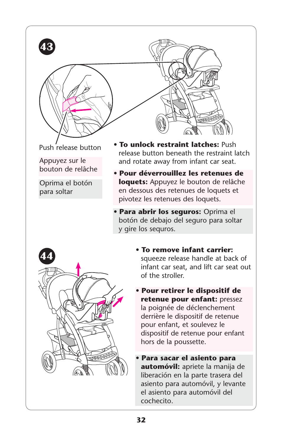 Graco Quattro Tour 1749531 User Manual | Page 32 / 128