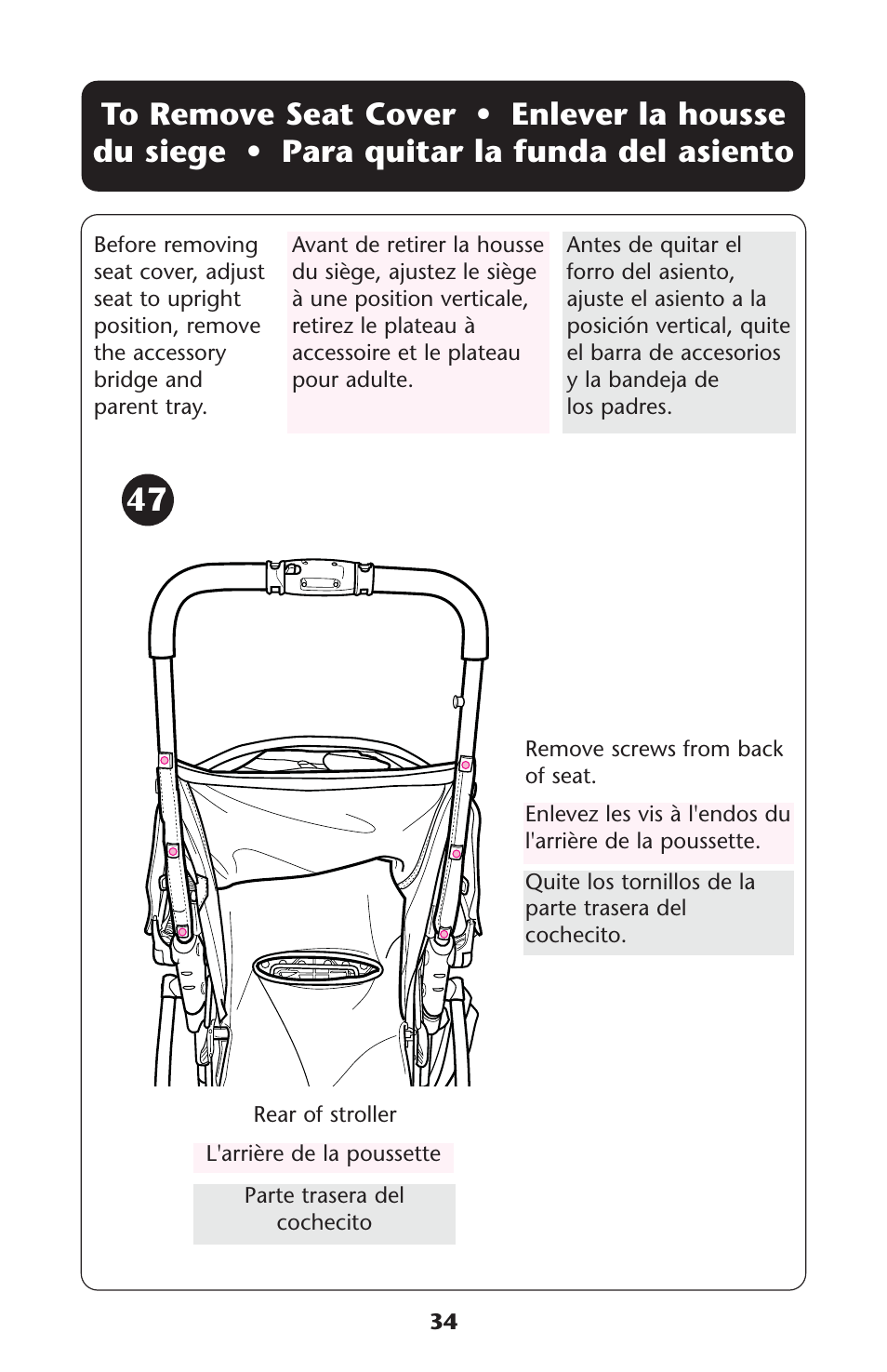 Graco Quattro Tour 1749531 User Manual | Page 34 / 128