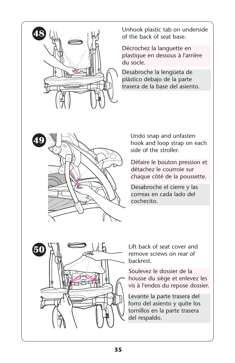 Graco Quattro Tour 1749531 User Manual | Page 35 / 128