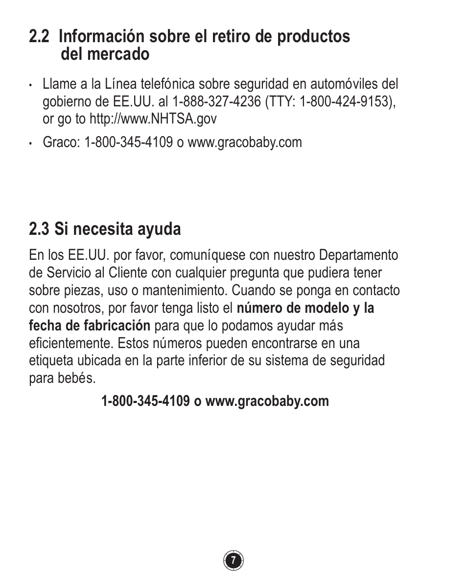 3 si necesita ayuda | Graco Quattro Tour 1749531 User Manual | Page 91 / 128