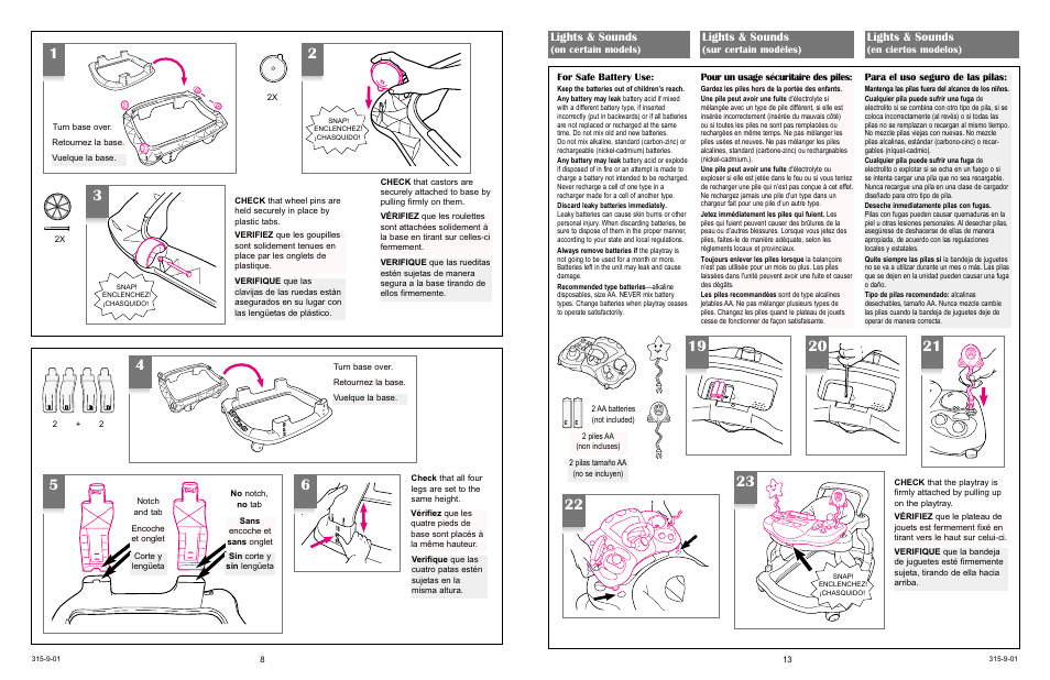 Lights & sounds | Graco TOT WHEELS 4530 User Manual | Page 8 / 17