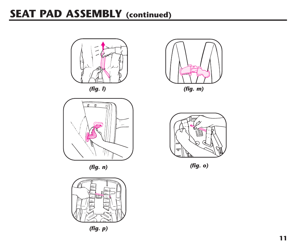 Seat pad assembly | Graco Assura ISPC116BA User Manual | Page 13 / 68