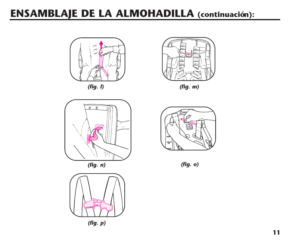Ensamblaje de la almohadilla | Graco Assura ISPC116BA User Manual | Page 47 / 68