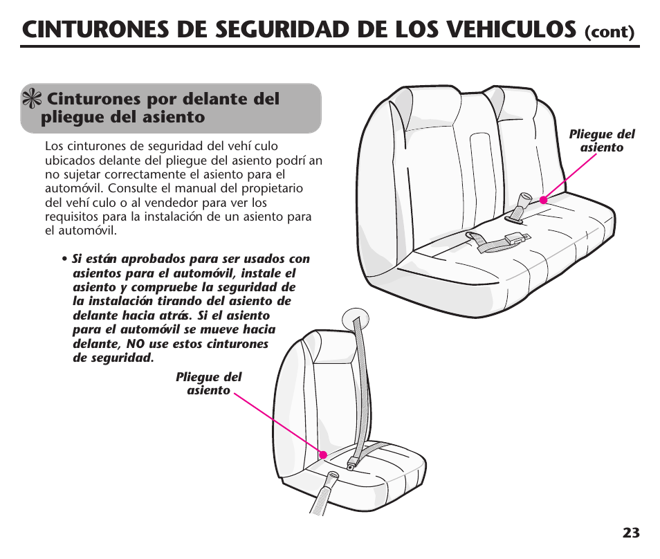 Cinturones de seguridad de los vehiculos | Graco Assura ISPC116BA User Manual | Page 59 / 68