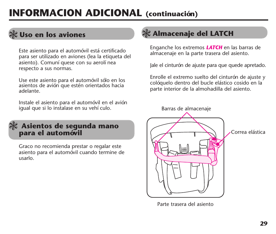 Informacion adicional | Graco Assura ISPC116BA User Manual | Page 65 / 68