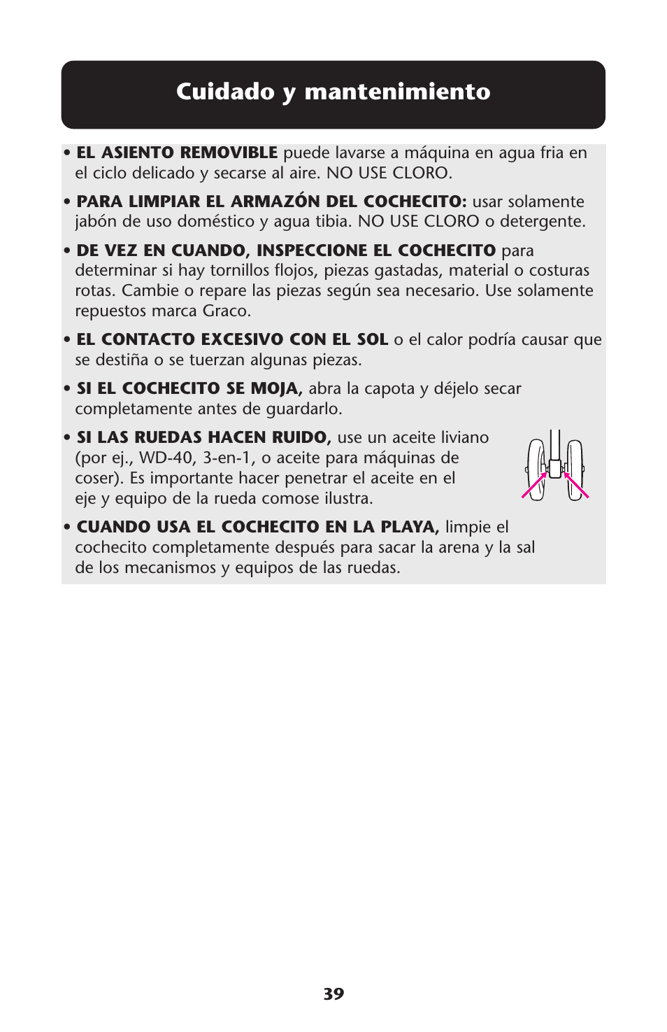 Cuidado y mantenimiento | Graco ISPA178AB User Manual | Page 39 / 40