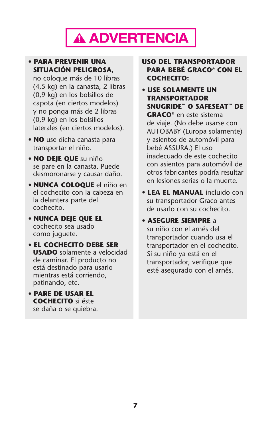 Graco ISPA178AB User Manual | Page 7 / 40