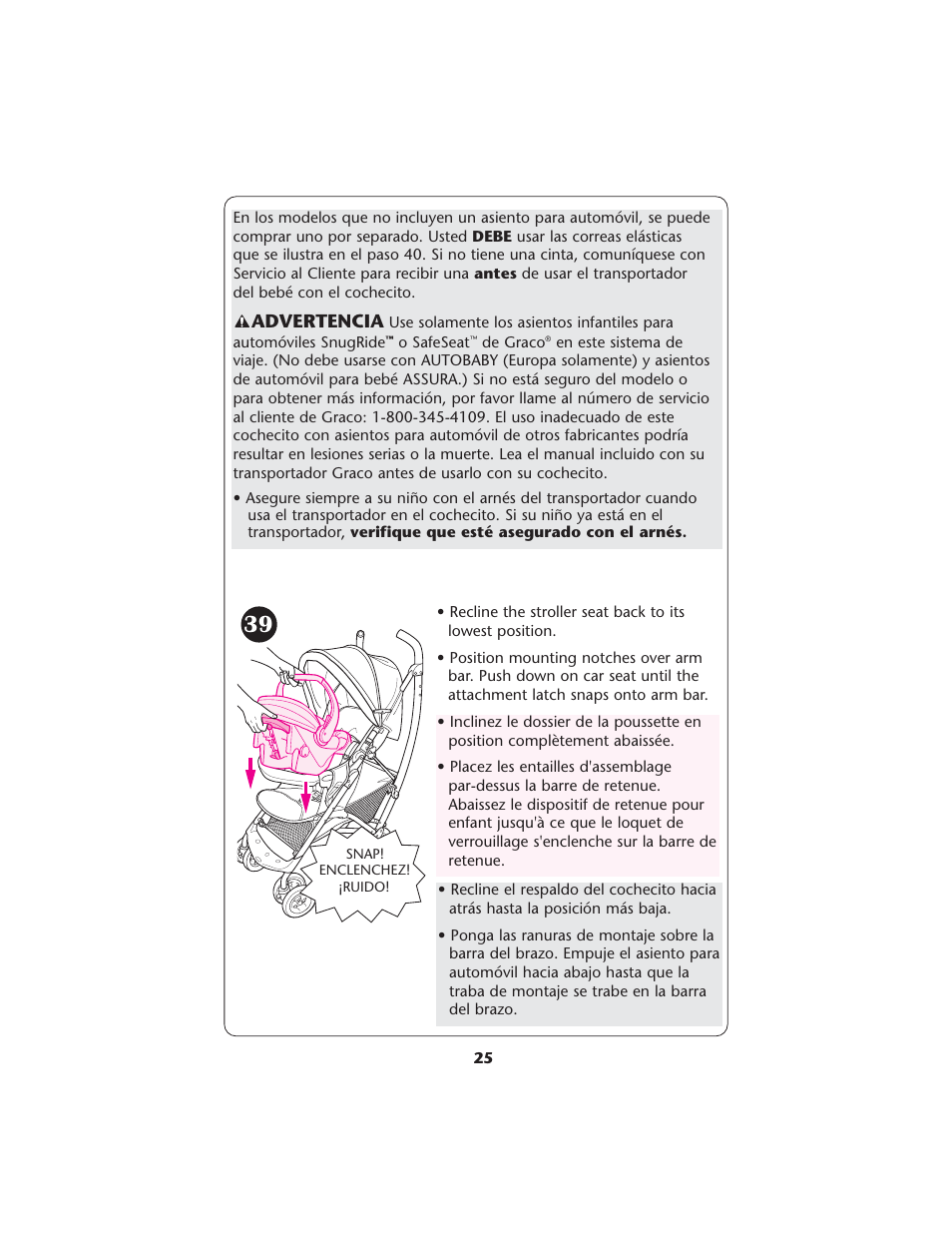 Advertencia | Graco ISPA208AA User Manual | Page 25 / 32