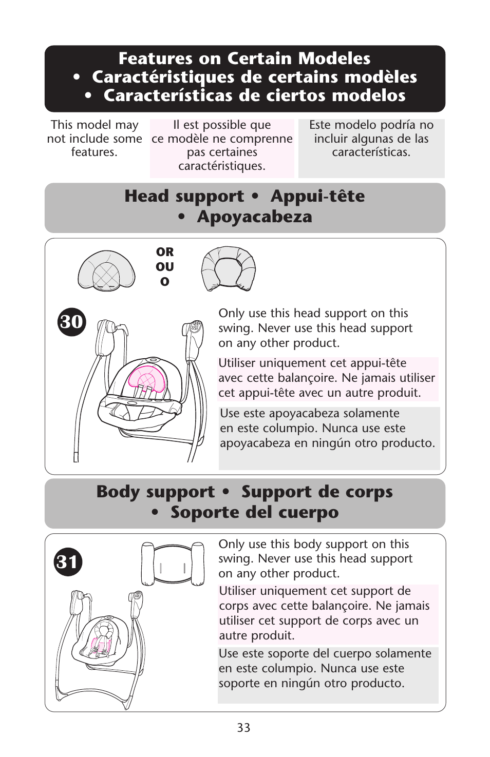 Graco Lovin' Hug 1751537 User Manual | Page 33 / 48